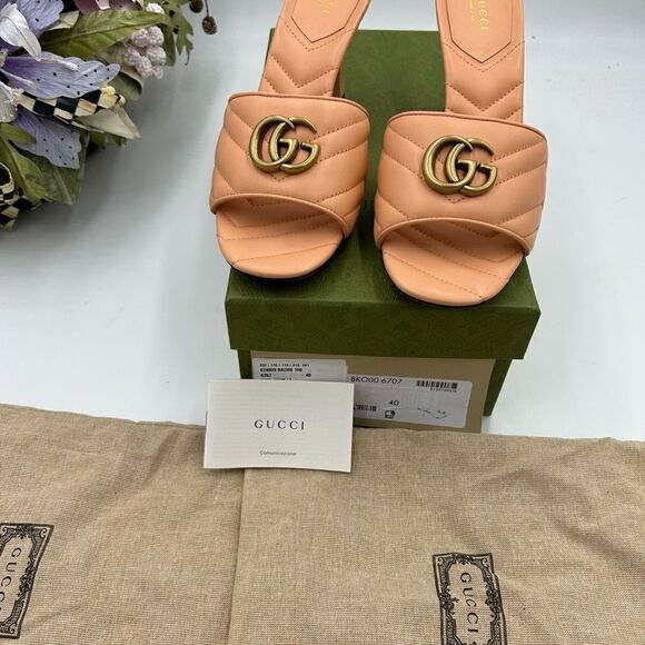 Women’s Gucci, GG Marmont, leather mules size 40 made in Italy - Picture 9 of 11